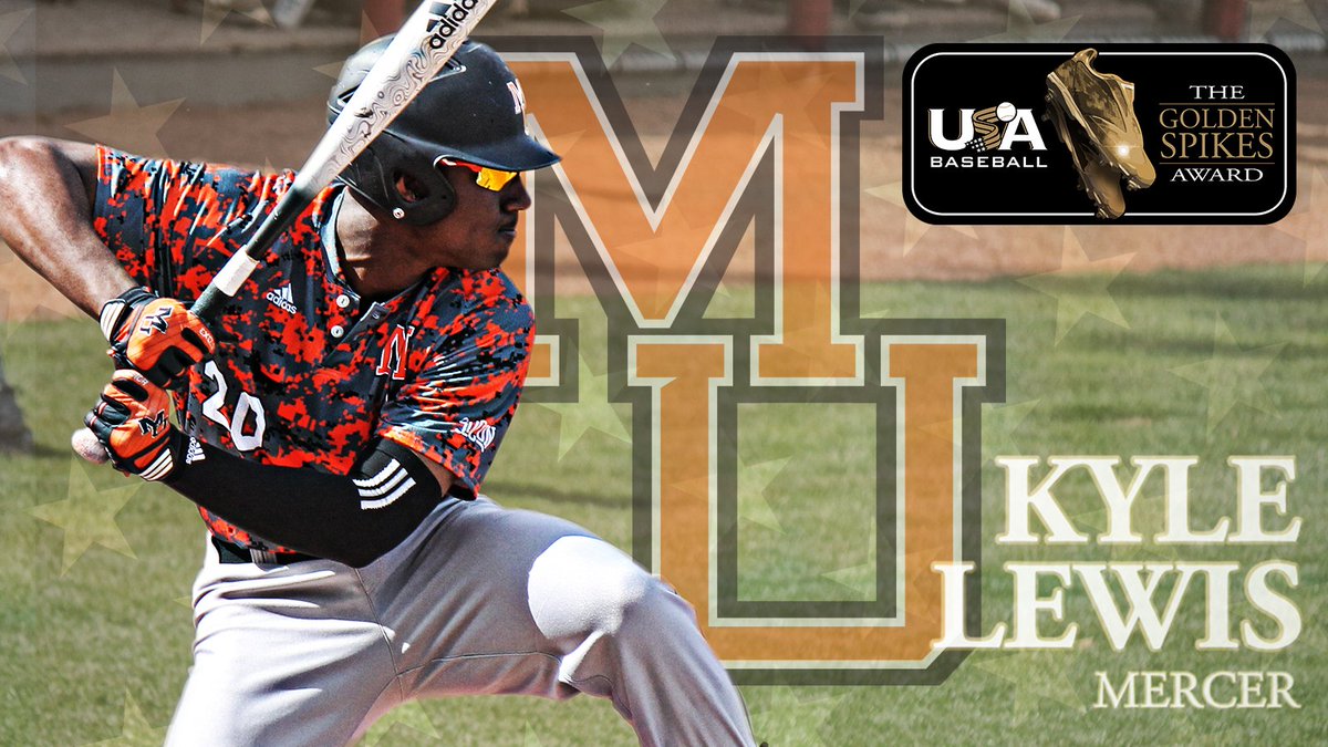 USAGoldenSpikes's tweet photo. Kyle Lewis wins the 2016 USA Baseball Golden Spikes Award! @MercerBaseball @MLB @DedeauxFDN https://t.co/swDzNqHKvl https://t.co/Cfy9Mlpik3