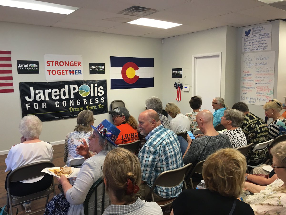 Luke_Contreras5's tweet photo. #FoCoDems Office buzzing with excitement for the opening and Congressman Polis! #COBlue #HomeSweetCO https://t.co/Vhnl0jkwHw