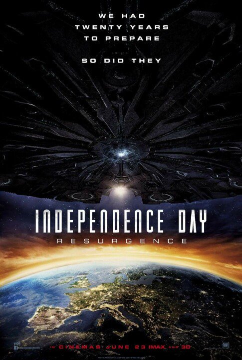 GOLDEN 4 :INDEPENDENCE DAY: RESURGENCE
Date : 01-07-2016
Genre : Action
Show : 12.50| 15.00| 17.10| 19.20| 21.30 WIB