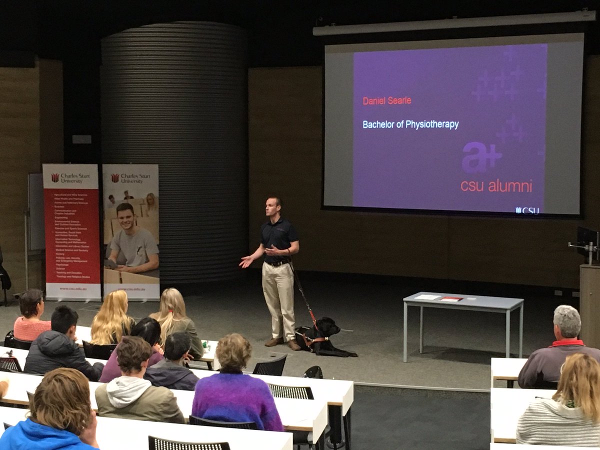 StudyCSU's tweet image. Thanks to CSU grad Daniel &amp;amp; his guide dog Bear for joining us at MyDay! Read Daniel&apos;s story bit.ly/29ebxtq