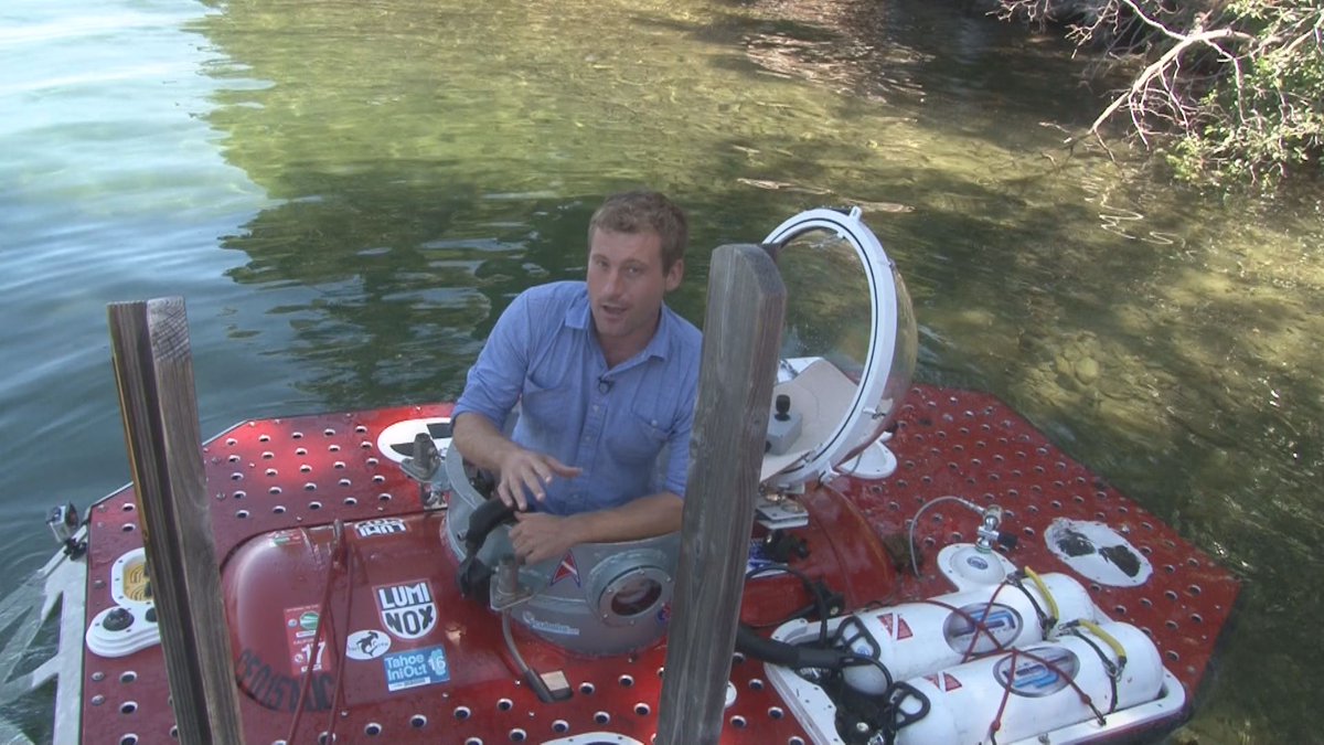 Johnbartellabc's tweet photo. HOMEMADE SUBMARINE!!! Would you ride in one? I did! Story at 6pm. #ABC10 https://t.co/rxRhKyBqve