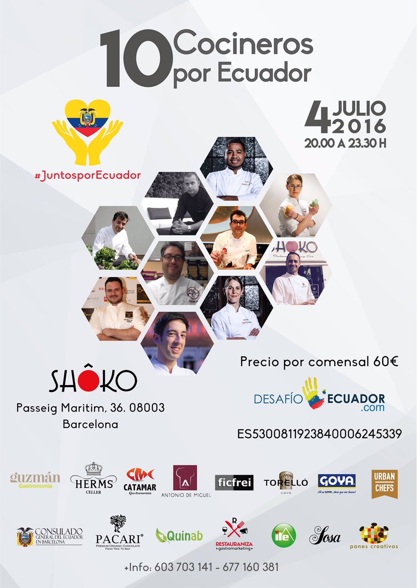 Todo por ayudar a los más necesitados te lo vas a perder te esperamos! #JuntosPorEcuador <a href="/Pro_Ecuador/">PRO ECUADOR</a> <a href="/TimeOutBCN/">Time Out Barcelona</a>