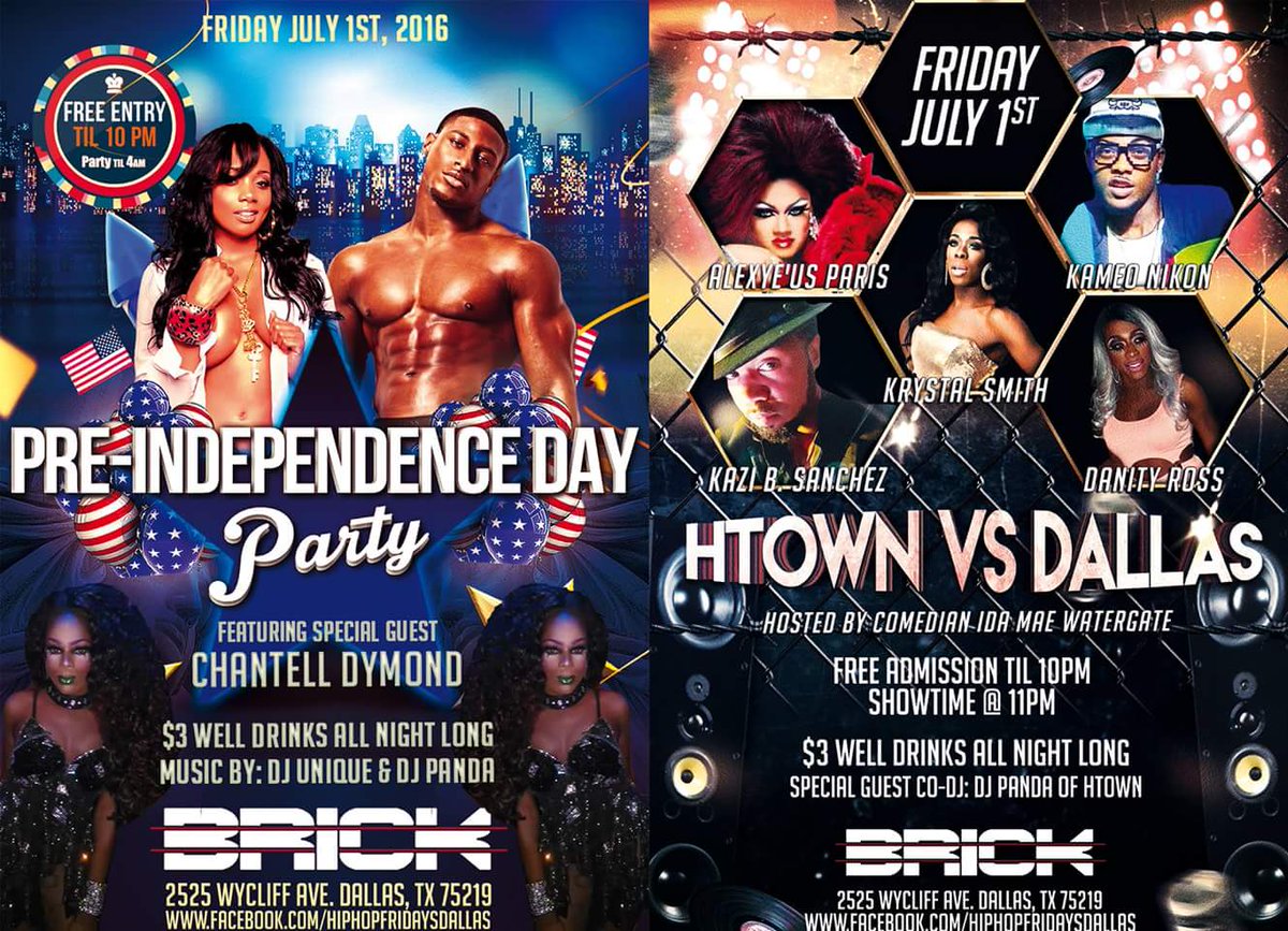 HipHopFridays's tweet photo. Friday Night Our Pre Independence Day Celebration w $3 Wells All Night &amp; Special Guests @HipHopFridays @brickdallas https://t.co/2wDvg7DcEN