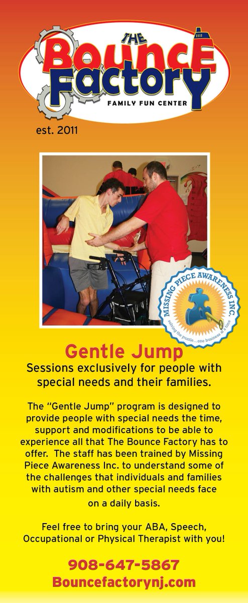 Missingpieceusa's tweet photo. The @BounceFactoryNJ is always showing that they are aware and accepting of people of all abilities!! https://t.co/1Ns8t2115n
