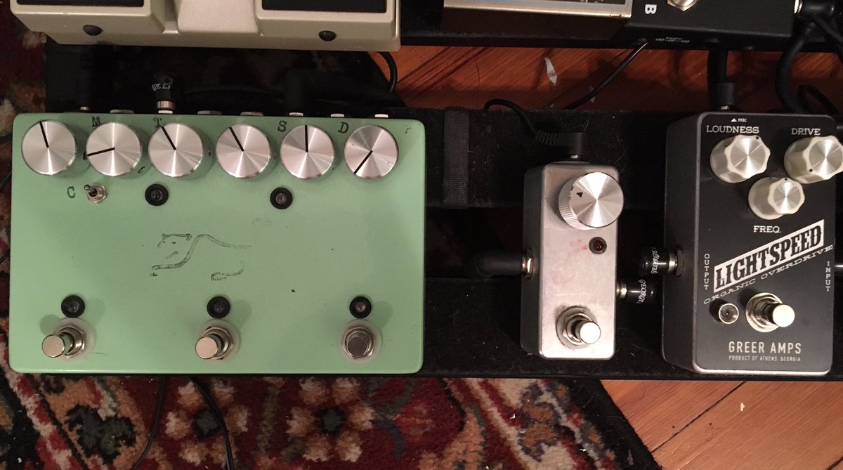 thistherescue's tweet photo. @jhspedals @GreerAmps prepping my board for Creation NE mainstage on Saturday. These are my must haves. Killer!! https://t.co/X7BzJn7hHu
