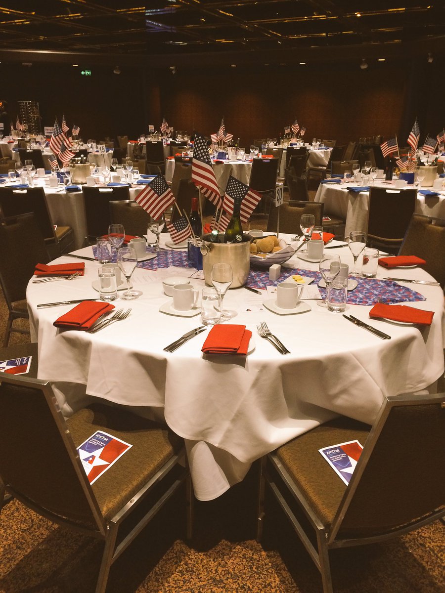 AMCHAMSouthAust's tweet photo. The tables are set and our flags are waving for #amchamSA 4th of July party on Healthcare &amp; Ageing. https://t.co/iMJ126UgMU