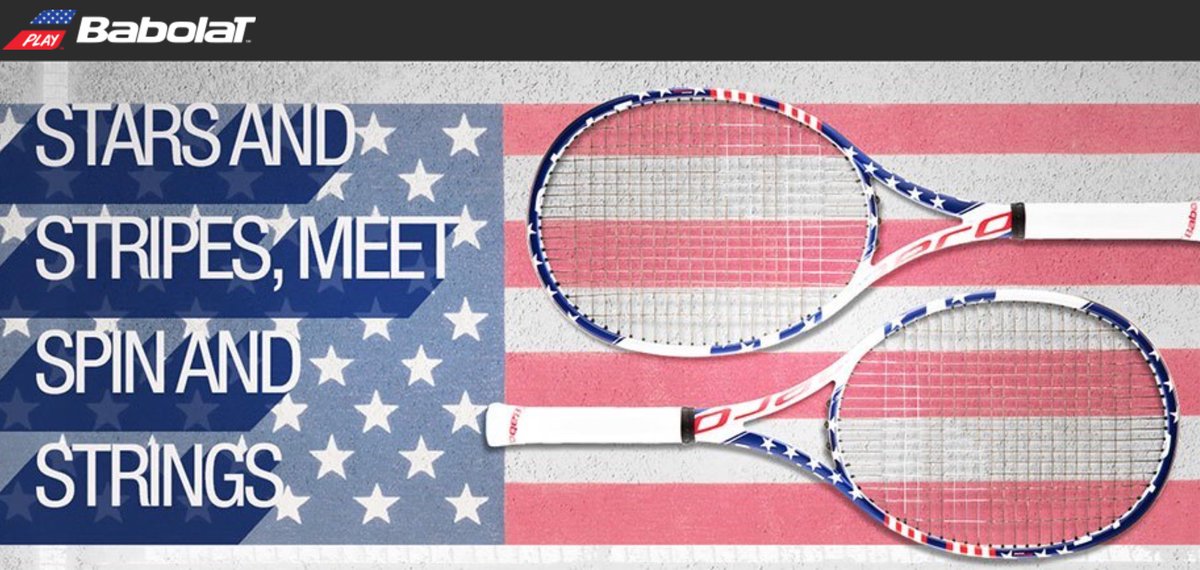Tennis's tweet photo. .@babolat ’s new racket is red/white/blue &amp; FREE! Win a Pure Aero Stars &amp; Stripes: https://t.co/bW6dgDvLIb #Sockin16 https://t.co/5xk5bWdoJz