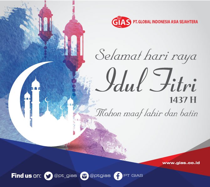 PT_GIAS's tweet photo. #harirayaidulfitri #selamatidulfitri #1437H
Selamat hari raya Idul Fitri 1437 hijriah, Mohon maaf lahir dan batin. https://t.co/XVlmlIil35