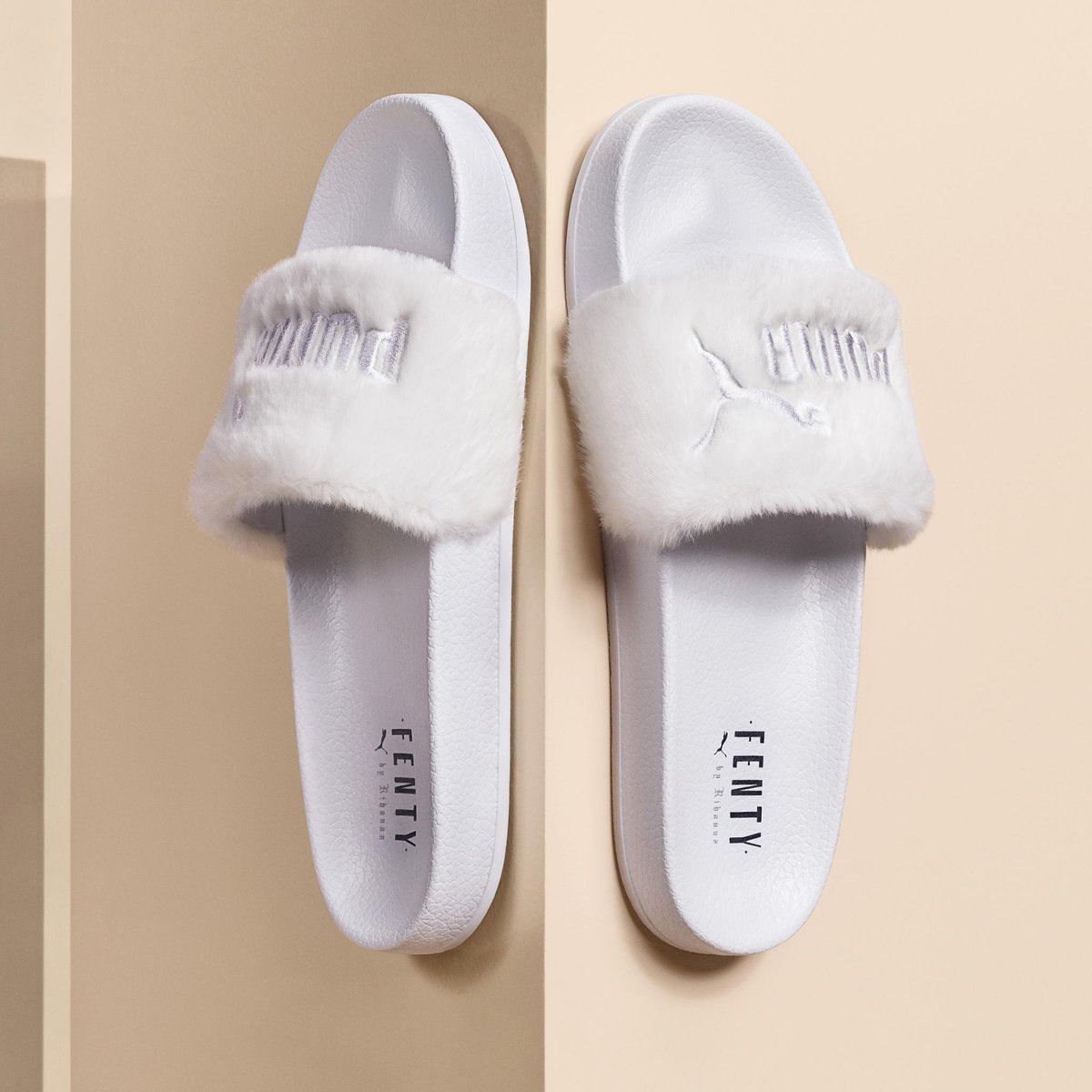 puma fur slide grise