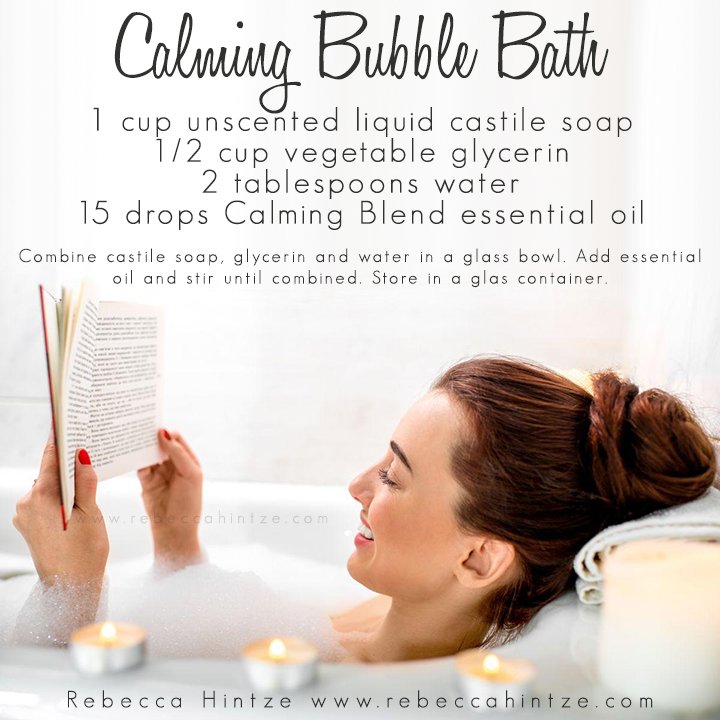 RebeccaHintze's tweet photo. #BubbleBath: 1 c unscented liquid #castilesoap 1/2 c vegetable glycerin 2 tbsp water 15 drops #CalmingBlend #EO https://t.co/mimVfswZaq