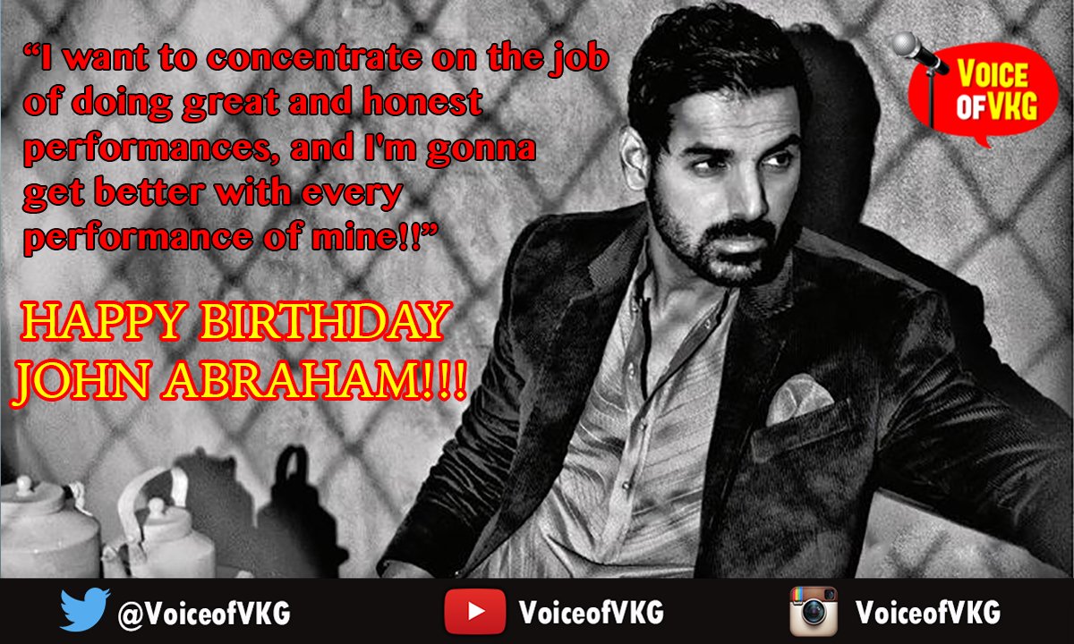 VoiceofVKG's tweet photo. Wishing the extremely handsome actor/producer.. #Bollywood ka #desiboy @TheJohnAbraham a very #HappyBirthday!! https://t.co/BGyaneFXoB
