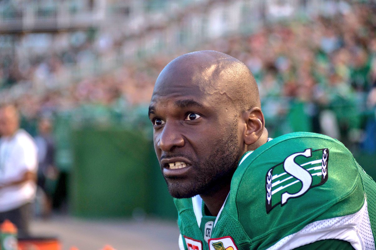 sskroughriders's tweet photo. "I can throw it, and catch it?!"😳
 -Darian, probably. #CFLGameDay https://t.co/S4ULPkooef