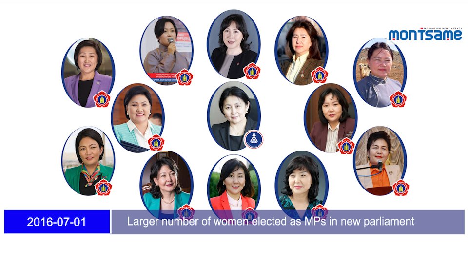 Larger number of women elected as MPs in new parliament
  en.montsame.mn/video/politics…