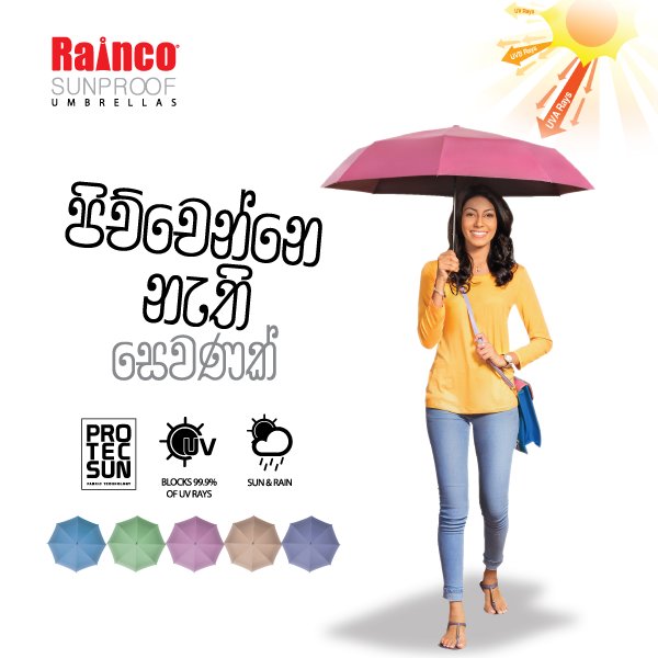 raincolk's tweet photo. Introducing the Rainco Sunproof umbrella….
99.9% protection from the UV rays emitted from the Sunlight
#rainco https://t.co/6L7U5zm5iI
