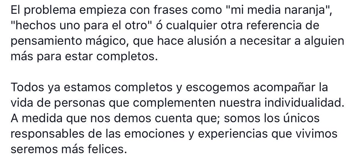 carbonvivo's tweet photo. Todos ya estamos completos y escogemos acompañar la vida de personas que complementen nuestra individualidad. https://t.co/SFiCGK6KHr