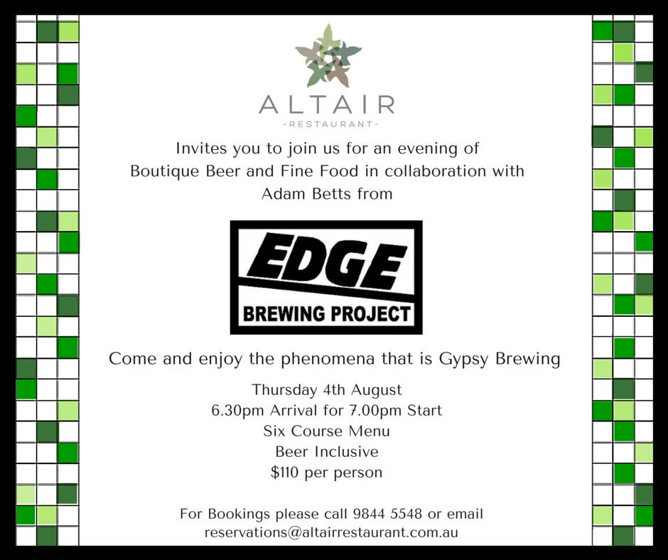 Altair152's tweet photo. #altairrestaurant #chefkelvinshaw #edgebrewingproject #beerdinner #gypsybrewing #beer #boutiquebeer https://t.co/Bd5MEEVH3K