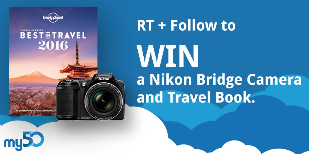RT &amp; Follow for your chance to #win a Nikon camera in our July #competition. #my50Nikon 
bit.ly/29cXWRn