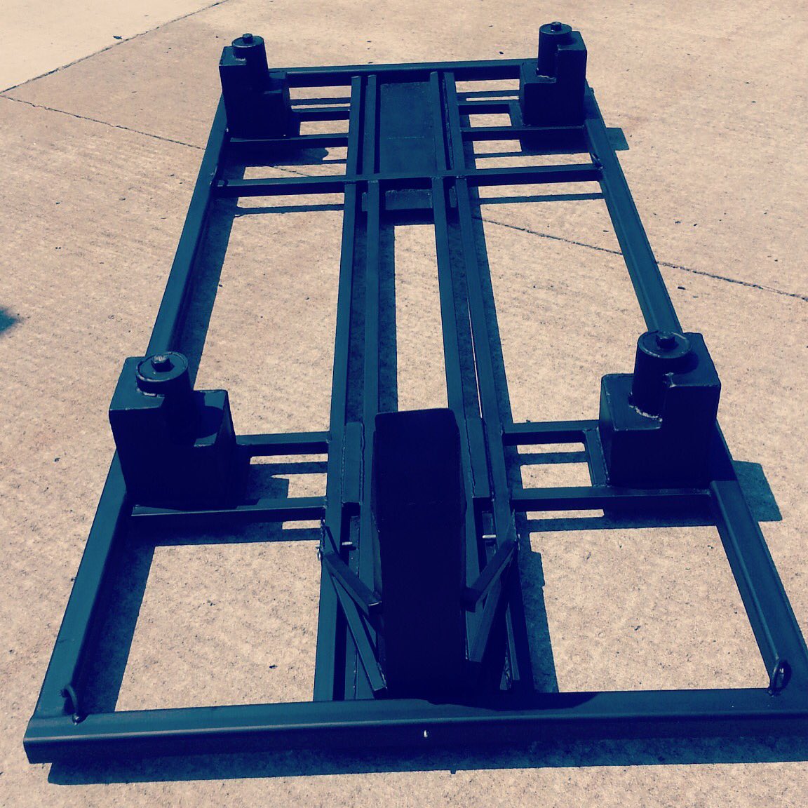 This is a mock up of the motorcycle pallet, The actual pallet  will be made of aluminum &amp; weigh around 80 pounds
