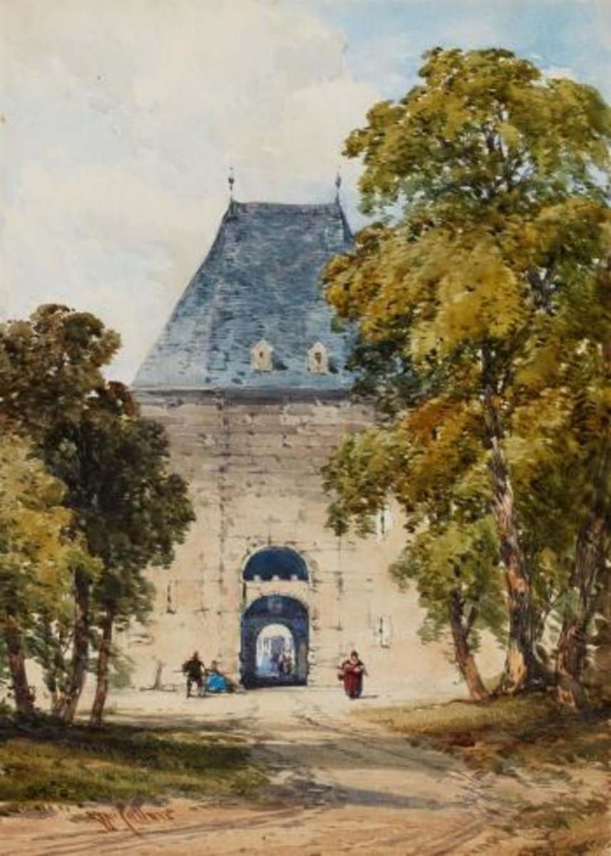 callow_art's tweet image. View of a Castle Gate, 13×9in, Sold for $1,670 USD #williamcallow auctionclub.com/public/histori…