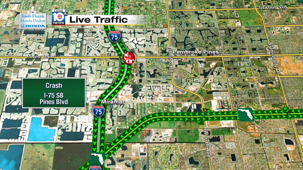 Crash on I-75 SB & Pines Blvd #TRAFFIC https://t.co/tn18kVogLi