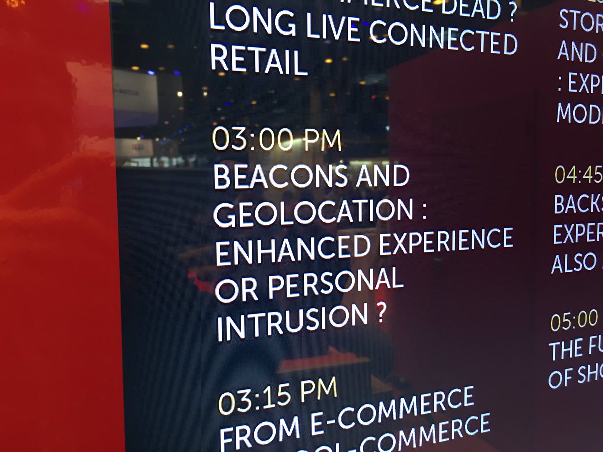 Are #beacons enhancements or #intrusive? Check out our <a href="/VivaTech/">VivaTech</a> #vivatech session on Stage #3 in 35 minutes @ 15:00