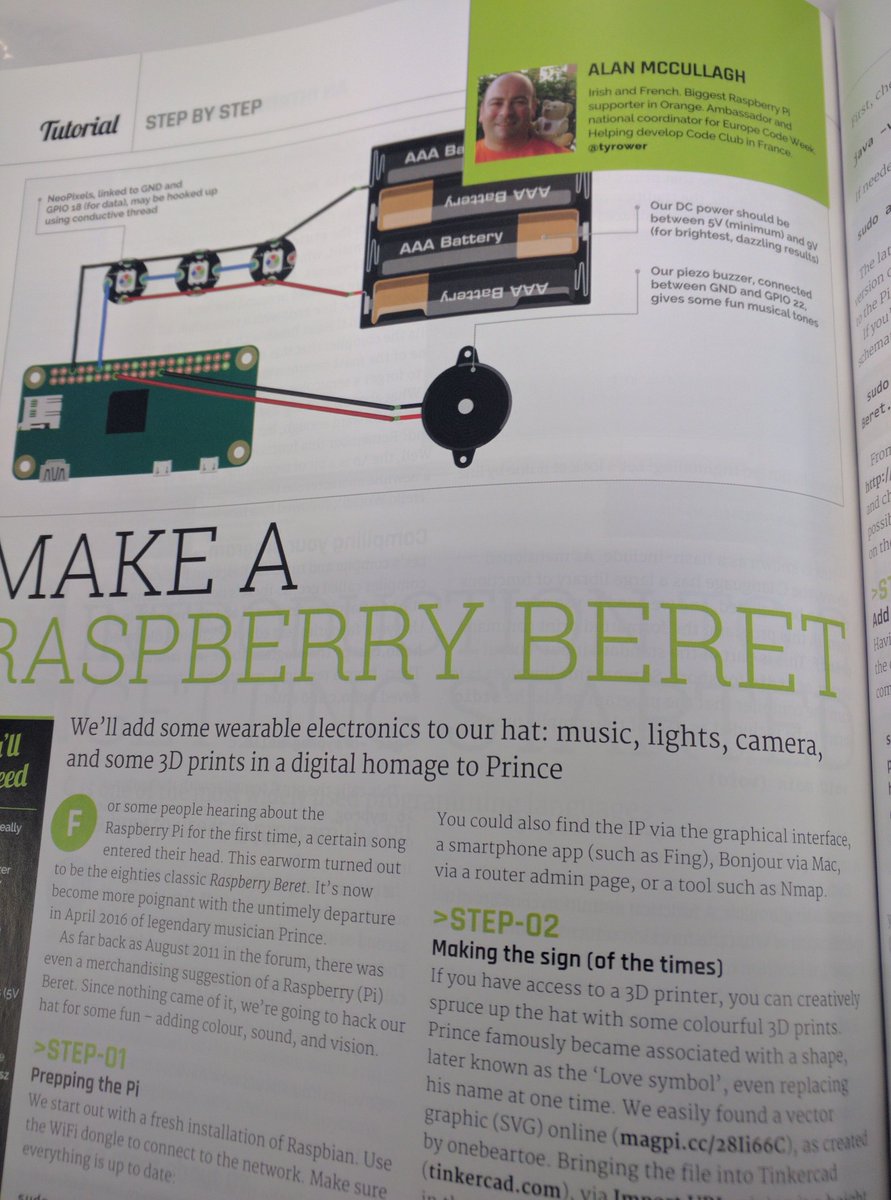nedseb's tweet photo. Ouvrir son #magpi reçu dans la minute et trouver un article de l'ami @tyrower #tropclass #leprinceduberet https://t.co/KPObaJs6PJ
