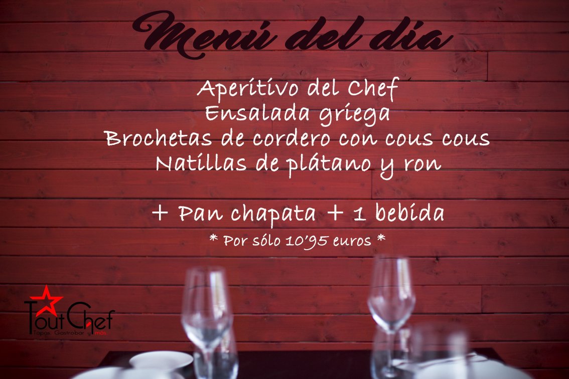 toutchefct's tweet photo. Día 1, mes de julio.
Antes de que nos derritamos todos,
venid a probar nuestro menú diario.
#ToutChef #Itsfriday https://t.co/KWlsAKkyrM