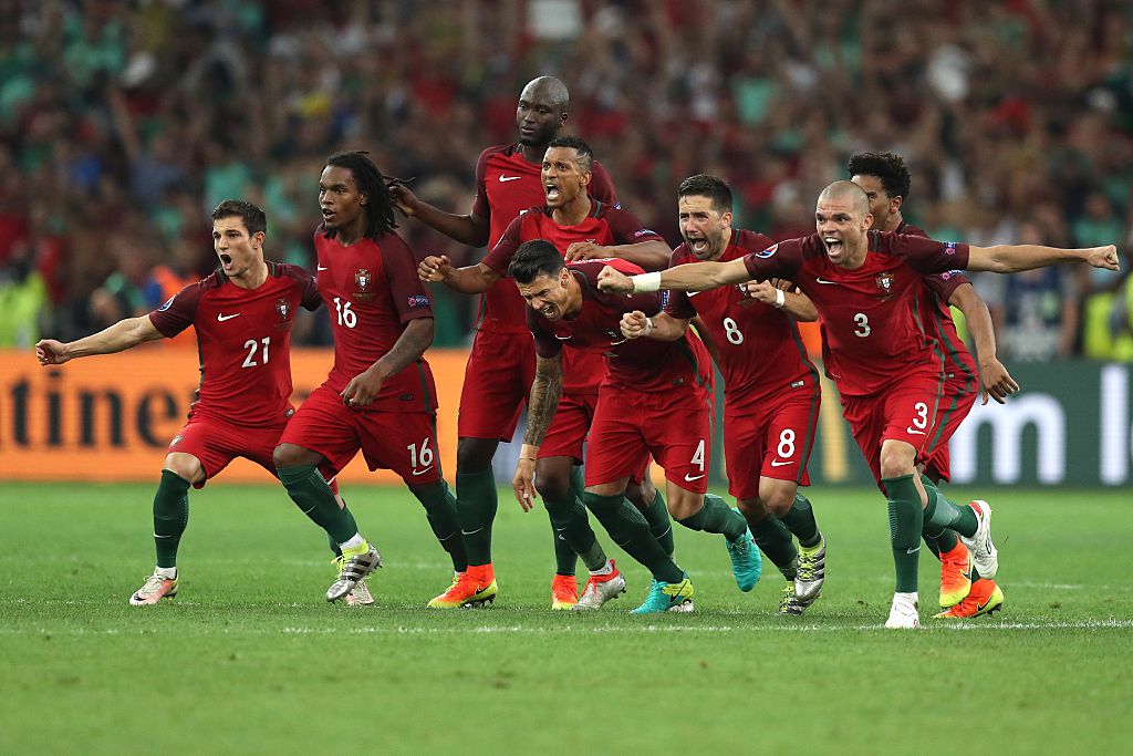 UEFAEURO's tweet photo. Portugal have reached the semi-finals for the fifth time in seven EURO tournaments.  #POR #EURO2016 https://t.co/gKjMsrkIbm