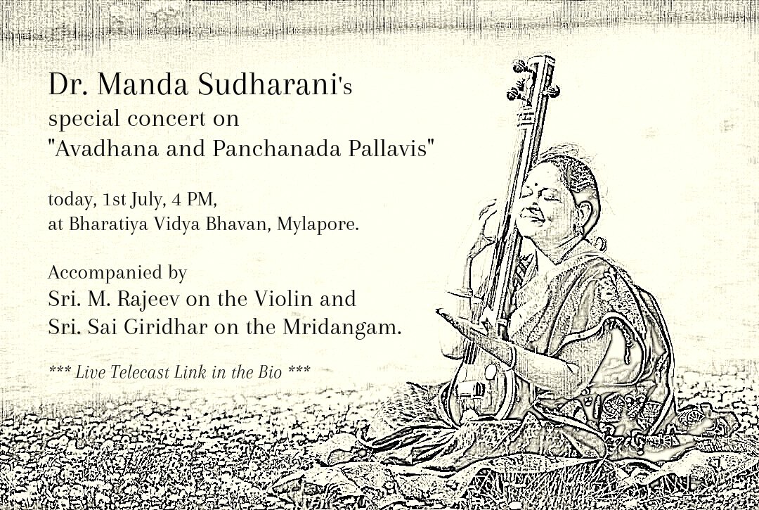 Sudharani_Manda's tweet photo. Today, 4PM on wards
at Bharatiya Vidya Bhavan, Mylapore
Live at - https://t.co/Mkkp7Qd1hU
#PallaviDarbar #Carnatica https://t.co/tV76WOeWFl