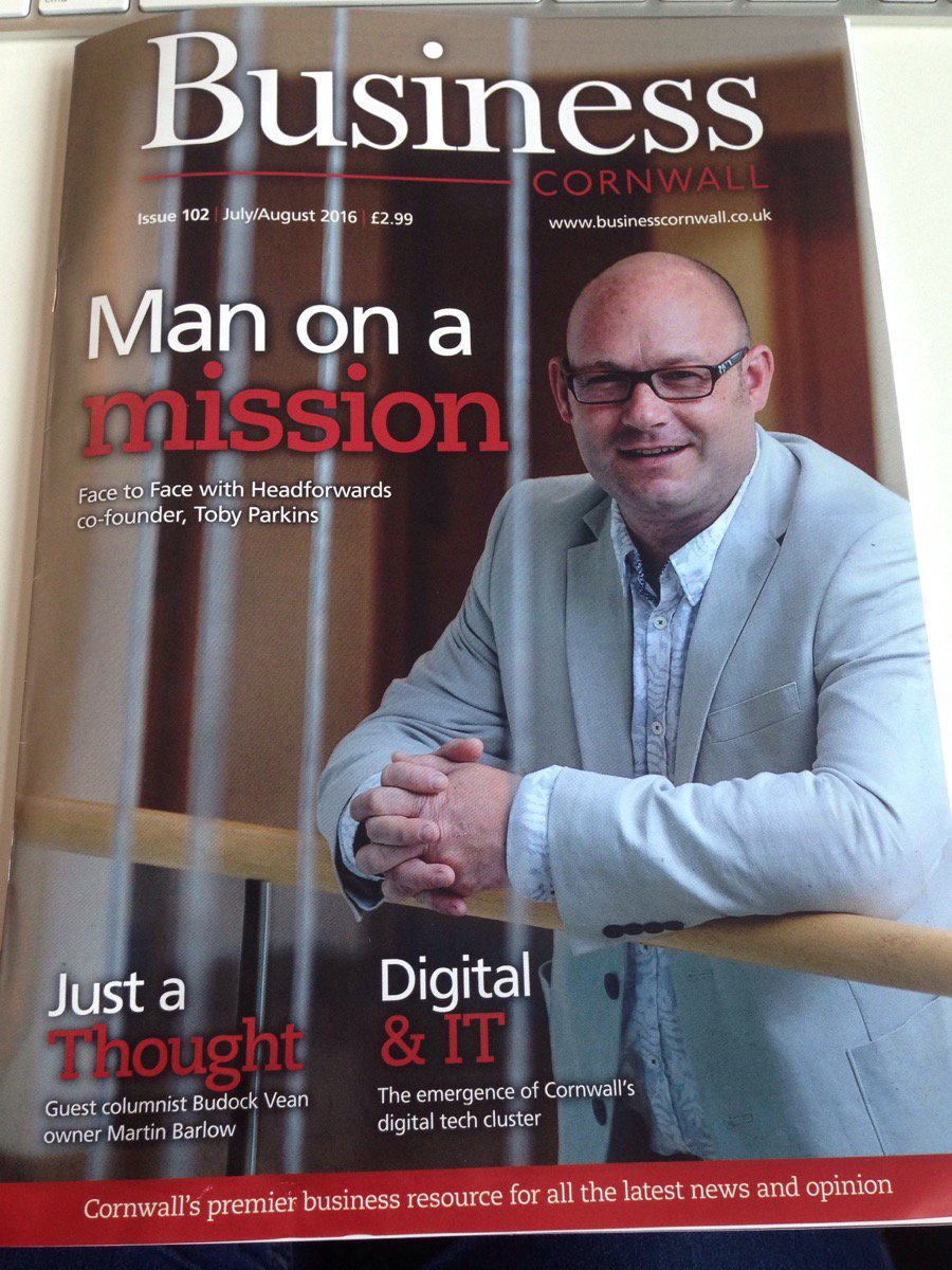 Headforwards's tweet photo. There is some exciting Headforwards news in this months Business Cornwall magazine. Have you got your copy yet? https://t.co/MJpR7ufRpu
