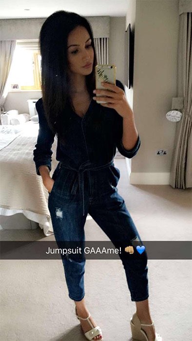 michelle keegan denim jumpsuit