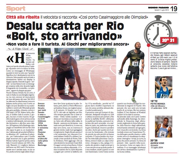 paololoda's tweet photo. #Desalu il ragazzo che insegue #Mennea e sfida #Bolt. L'Italia che corre. Bravo @filgil @mondopadano @atleticaitalia https://t.co/2YxAEqVxPh
