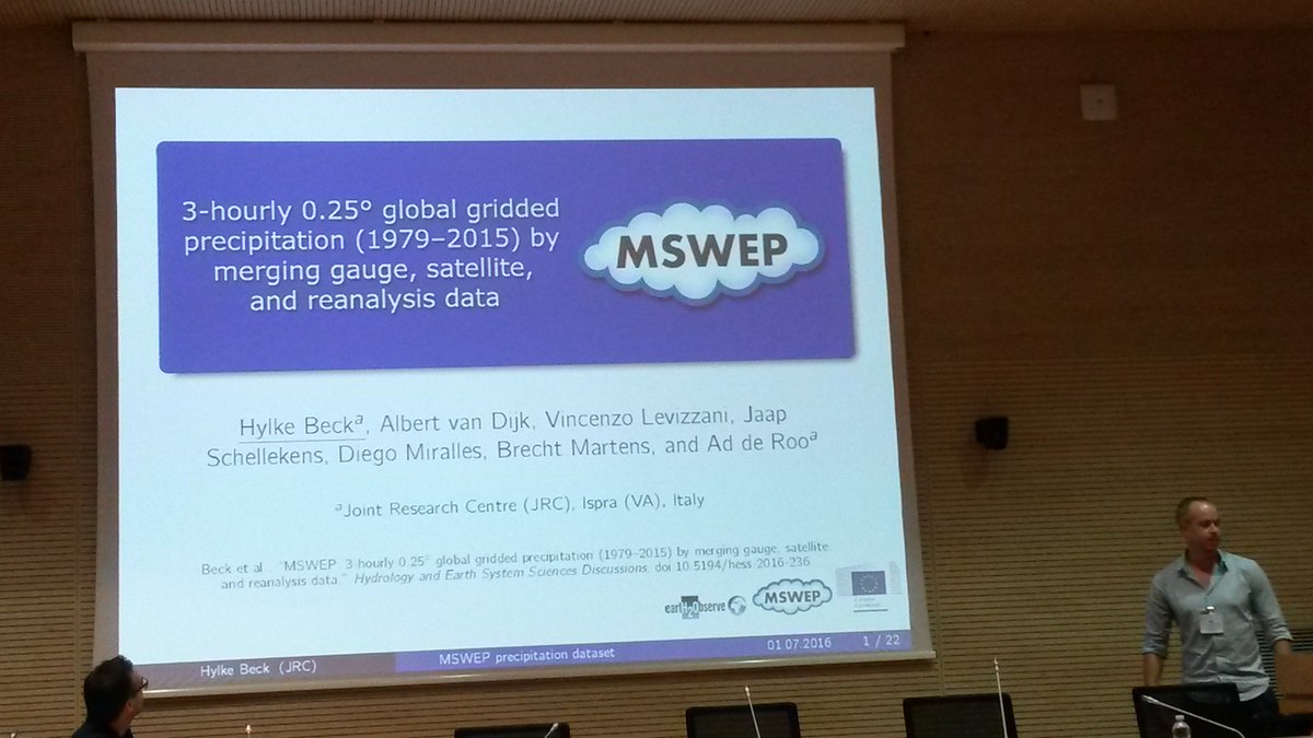 feyerahirpa's tweet photo. .@hylke_beck combines available global precip. datasets (9 total) to produce weighted average(1979-2015) #GFP2016 https://t.co/ZoV7g9PjMz