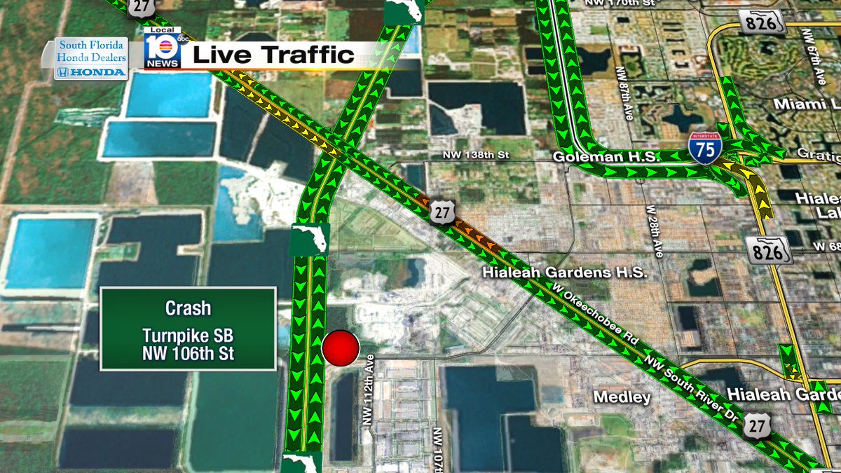 Crash on Turnpike SB & NW 106th St #TRAFFIC #MIAMI https://t.co/CnRwAYZIAf