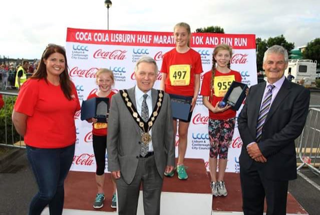 PE_BASFC's tweet image. Great picture of Hope McBride and Racchel Weir on the podium at Lisburn Fun Run 🏆 #trainforsuccess