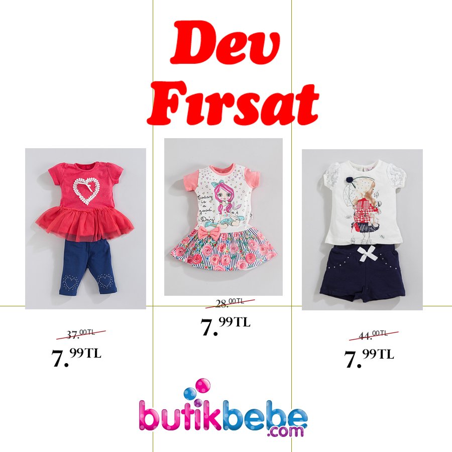 😍 Dev Fırsat 3,99 TL'den başlayan fiyatlarla Butikbebe'de sizi bekliyor. 💕
bit.ly/29kQvH6