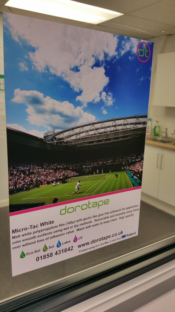 doro_tape's tweet photo. Feel part of the #wimbledon2016 action. Ask us for a #MicroTac White sample #windowgraphics https://t.co/A4SyMbpuJW https://t.co/CjWlPPWSVt