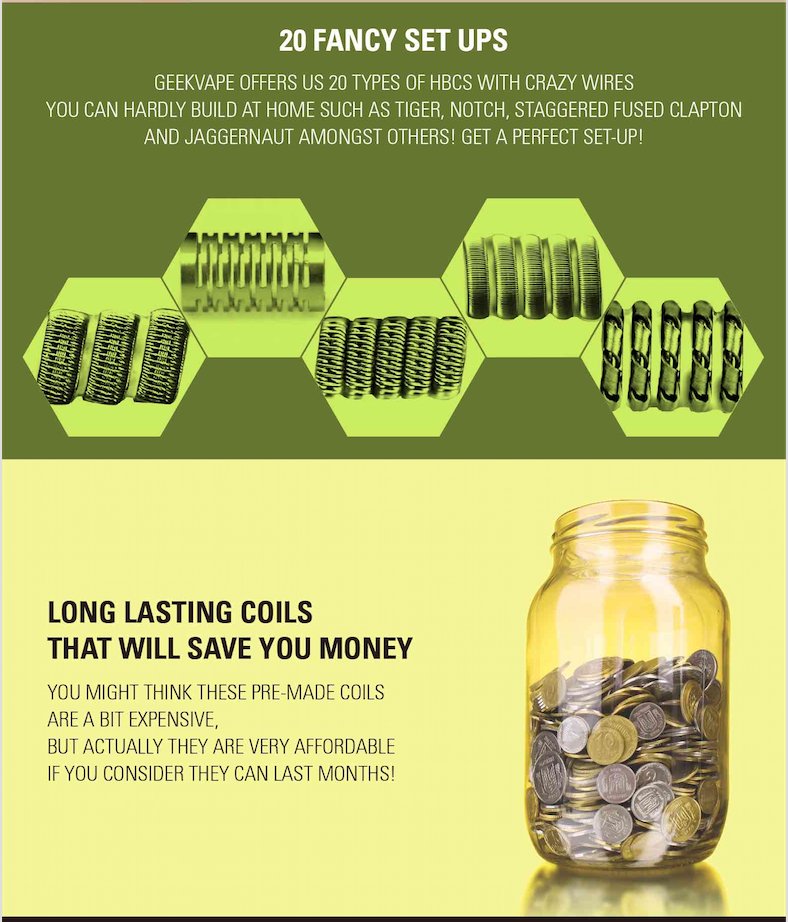 HeavenGiftsCom's tweet photo. 6 reasons why handbuilt coils (HBC) rock! @GeekvapeTech #Subohm #vape #EagleTank #HBCcoils #vapeculture https://t.co/zeWNwiTYee