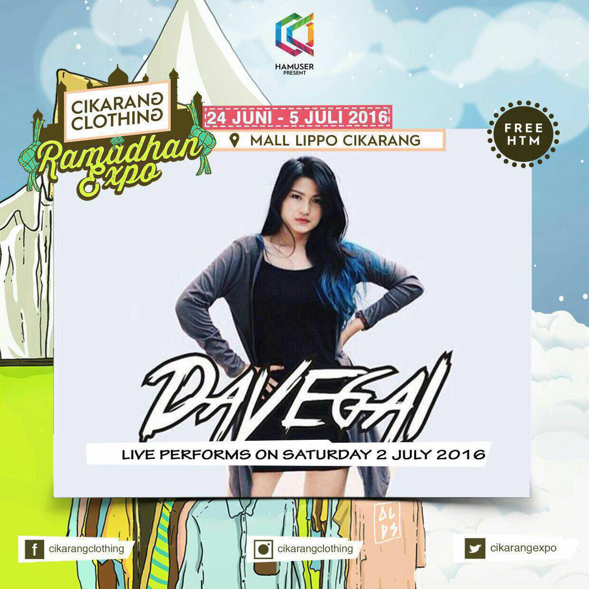 Yuk! Besok seru-seruan sebelum lebaran di <a href="/CikarangExpo/">CikarangClothingExpo</a> di Mall Lippo Cikarang. Aku main jam 20.00 ya!