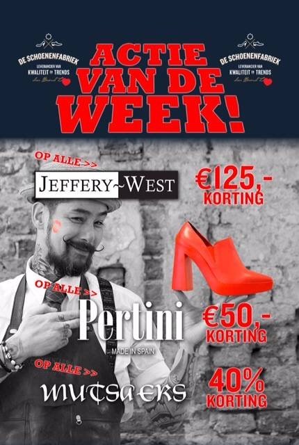 Alleen deze week!!! Korting op volgende merken: #jefferywest #pertini #mutsaers deschoenenfabriek.nl