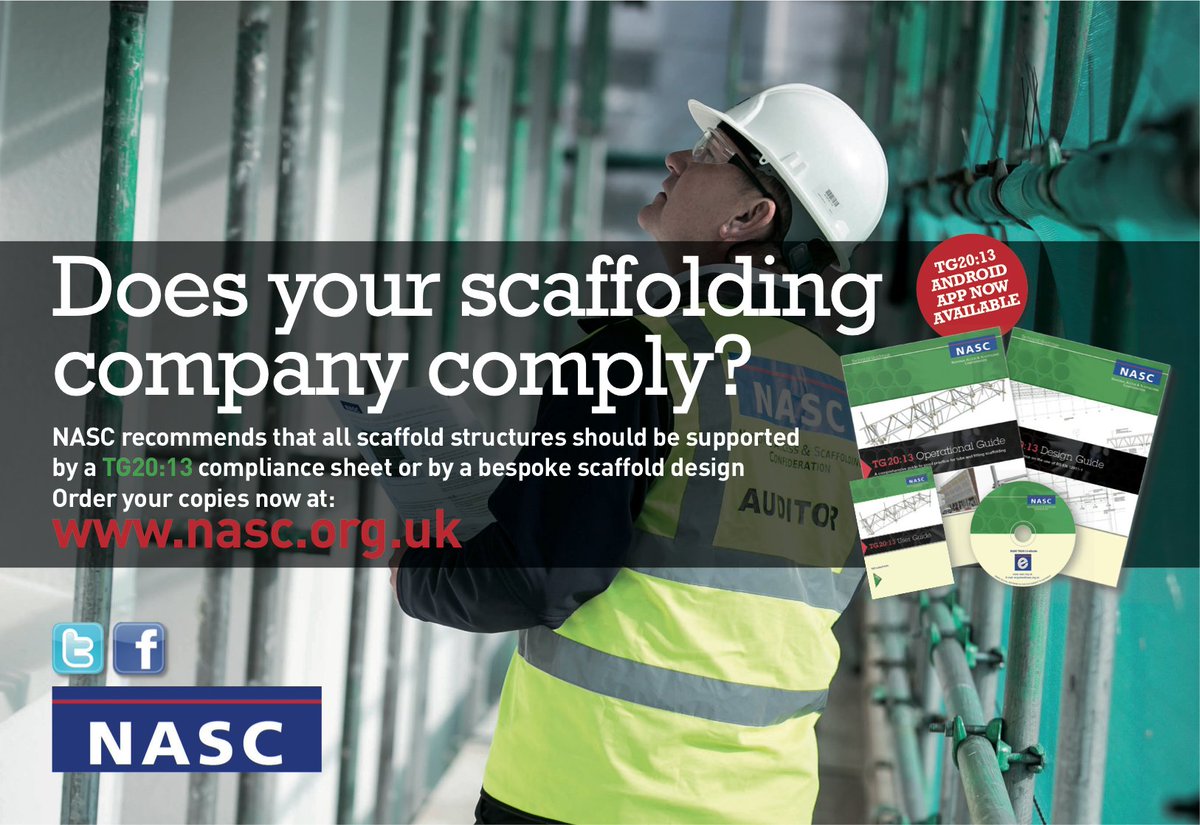 NASCscaffolding's tweet photo. Are your #scaffold structures compliant? We recommend TG20:13 sheet or a bespoke design: https://t.co/YHVMCmQ9L8 https://t.co/NqtxrG1azO