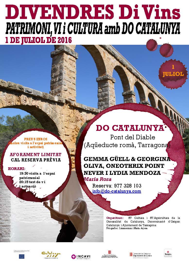 Avui, a les 19:30, primer Divendres DiVins al <a href="/pontdiableTGN/">PontDiable Tarragona</a> amb tast de vi <a href="/DOCatalunya/">DO Catalunya</a> i actuació de dansa