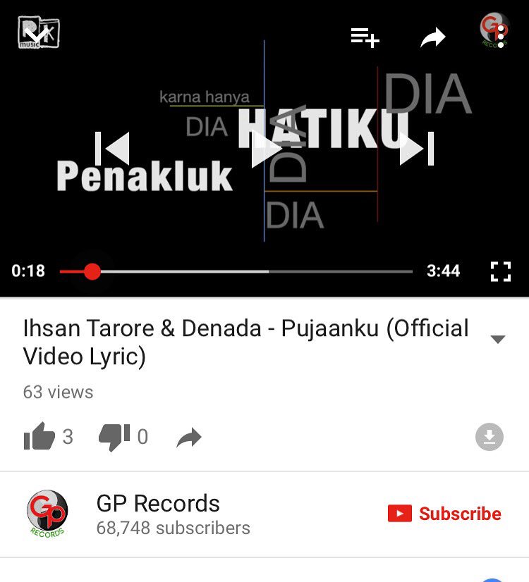 udh pada liat dan hafal blm sma lagu "PUJAANKU" #pujaanku #ihsantarore #denada