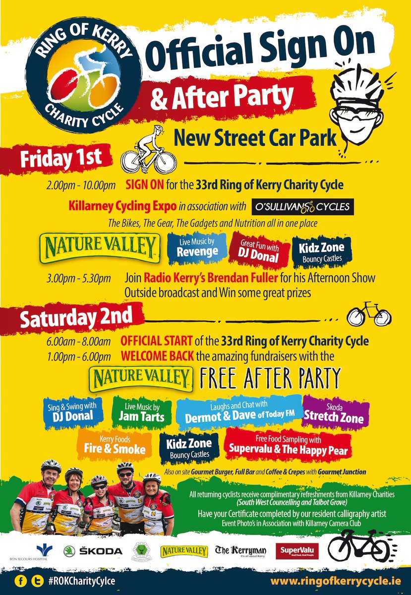 RingOKerryCycle's tweet photo. Our cycle starts tomorrow, but the fun starts today! Here are all the details #ROKCharityCycle https://t.co/xW27jrvjoy