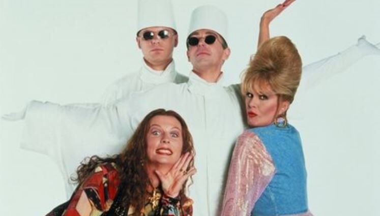 petshopboys's tweet photo. The moment Edina and Patsy came face to face with that other well known UK duo. #AbFabMovie https://t.co/P6Rfsh1s6K
