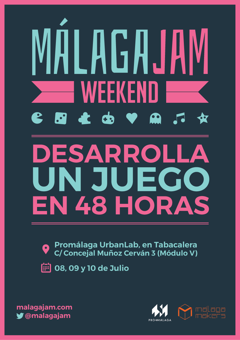 MalagaJam's tweet photo. ¡#MalagaJamWeekend 4 ya está aquí! ¿Quieres hacer un videojuego indie en 48 horas? @promalaga @mispgames #gamedev https://t.co/eRmdIzu4OC