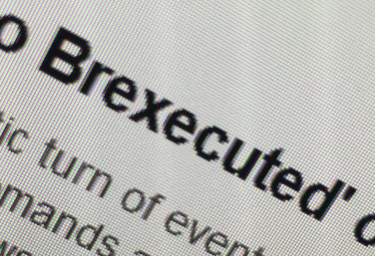scothubbard's tweet photo. This is now my favourite word since #omnishambles. #Brexecuted https://t.co/JIO8qIUGw0