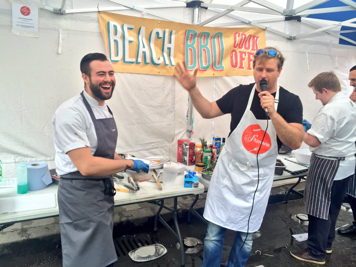 <a href="/thebeachbbq/">Beach BBQ</a> Cook Off mystery round: @PiedaTerreUK with crocodile and <a href="/SaltYardGroup/">Salt Yard Group</a> with kangaroo