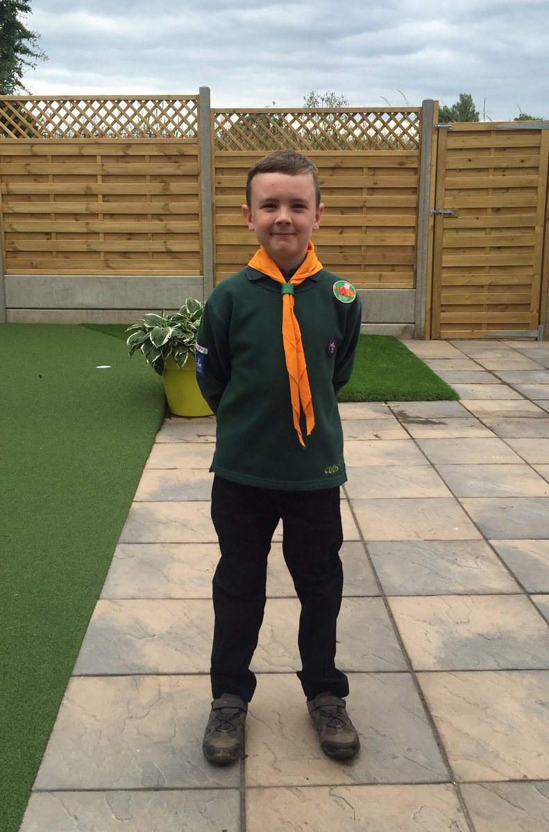 AdamACostello's tweet photo. Oliver about to head off on his first Cub camp! @BearGrylls Please RT for him and the 1st Watton at Stone pack https://t.co/eNlr72lEGz