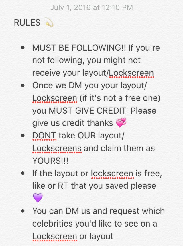 LocksLayouts_'s tweet image. The rules 💫 MUST FOLLOW THEM MY LOVES
